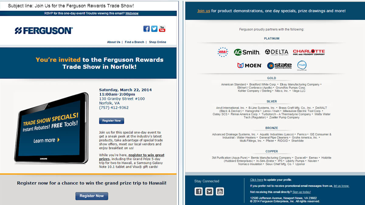 Ferguson Product Launches Email Template